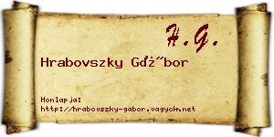 Hrabovszky Gábor névjegykártya